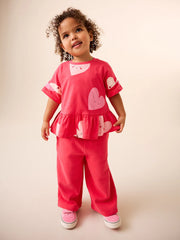 NEXT - Red Heart Short Sleeve Peplum T-Shirt (3mths-7yrs)