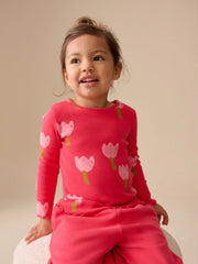 NEXT - NCNMD-Lightweight Tops-Pink/Red Flower Rib