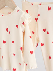 NEXT - Ecru Hearts Baby Top and Leggings Set 2 Piece (0mths-2yrs)