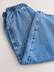 NEXT - Mid Blue Pullon Barrel Jeans (3-16yrs)