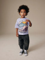 Purple Dinosaur Short Sleeve Graphic T-Shirt (3mths-7yrs)