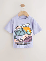 Purple Dinosaur Short Sleeve Graphic T-Shirt (3mths-7yrs)