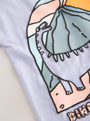 Purple Dinosaur Short Sleeve Graphic T-Shirt (3mths-7yrs)