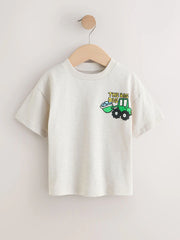 NEXT - Teal Blue Digger Short Sleeve Graphic T-Shirts 3 Pack (3mths-7yrs)