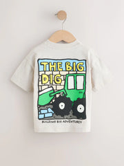 NEXT - Teal Blue Digger Short Sleeve Graphic T-Shirts 3 Pack (3mths-7yrs)