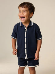 Navy Short Sleeve Shirt and Shorts Set