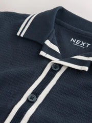 Navy Short Sleeve Shirt and Shorts Set