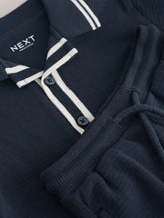 Navy Short Sleeve Shirt and Shorts Set