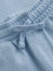 Blue Zip Neck Short Sleeve Polo Shirt And Shorts Set