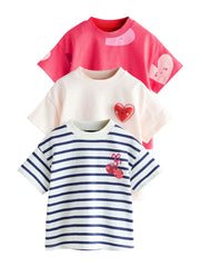 Red Hearts T-Shirts 3 Pack (3mths-7yrs)