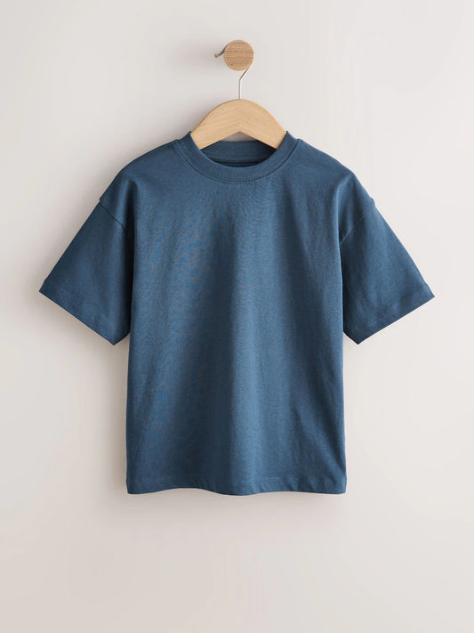 White/Navy/Green/Orange Relaxed Fit Short Sleeves T-Shirts 4 Pack (3-16yrs)