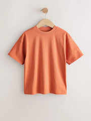 White/Navy/Green/Orange Relaxed Fit Short Sleeves T-Shirts 4 Pack (3-16yrs)