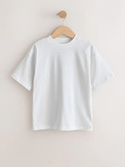 White/Navy/Green/Orange Relaxed Fit Short Sleeves T-Shirts 4 Pack (3-16yrs)