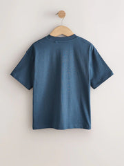 White/Navy/Green/Orange Relaxed Fit Short Sleeves T-Shirts 4 Pack (3-16yrs)