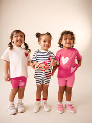 NEXT - Red Hearts Cycle Shorts 3 Pack (3mths-7yrs)