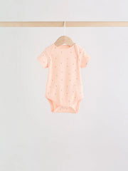 Fluro Pink Baby Short Sleeve Bodysuits 5 Pack