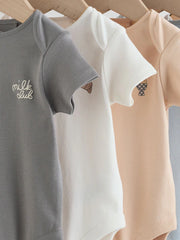 Blue 5 Pack Short Sleeve Baby Bodysuits