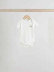 Blue 5 Pack Short Sleeve Baby Bodysuits