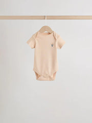 Blue 5 Pack Short Sleeve Baby Bodysuits