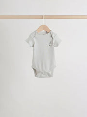 Blue 5 Pack Short Sleeve Baby Bodysuits