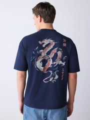 Indigo Japan Relaxed Fit Graphic Print Heavy Weight T-Shirt