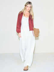 White Superwide Pleated Trousers