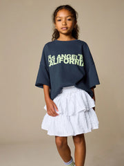 White Crinkle Tiered Skirt (3-16yrs)