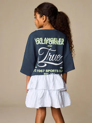 White Crinkle Tiered Skirt (3-16yrs)