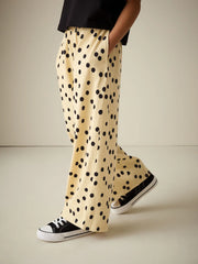 Yellow Spot Wide Leg Textured Trousers (3-16yrs)