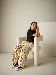 Yellow Spot Wide Leg Textured Trousers (3-16yrs)