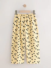 Yellow Spot Wide Leg Textured Trousers (3-16yrs)