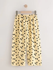 Yellow Spot Wide Leg Textured Trousers (3-16yrs)