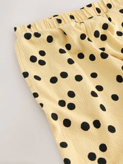 Yellow Spot Wide Leg Textured Trousers (3-16yrs)