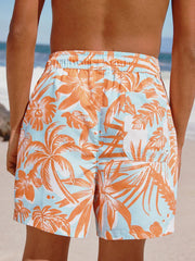 Orange Tropical Printed Swim Shorts (3-16yrs)