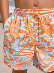 Orange Tropical Printed Swim Shorts (3-16yrs)
