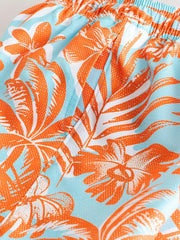 Orange Tropical Printed Swim Shorts (3-16yrs)