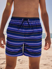 Blue Geo Printed Swim Shorts (3-16yrs)