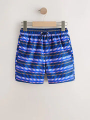 Blue Geo Printed Swim Shorts (3-16yrs)
