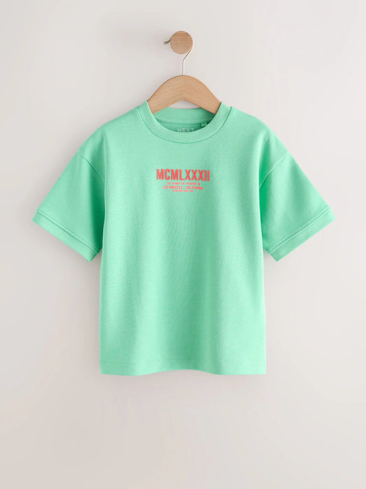 Bright Green Graphic Heavyweight Short Sleeve T-Shirt