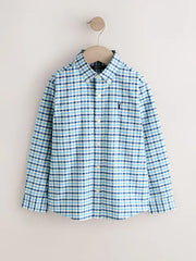 Blue Gingham Single Oxford Shirt (3-16yrs)