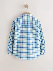 Blue Gingham Single Oxford Shirt (3-16yrs)