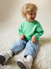 Green Palm Tree Printed Crew Neck Sweat Top (3mths-7yrs)