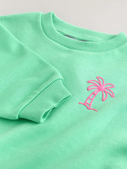 Green Palm Tree Printed Crew Neck Sweat Top (3mths-7yrs)