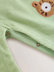 Green Safari Animal Baby Twill Dungarees and Bodysuit Set (0mths-2yrs)