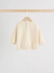 Neutral Stripe Sweat Top and Trousers Baby Set (0mths-2yrs)