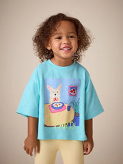 NEXT - NCNMD-Lightweight Tops-Blue Dog Short Sleeve T-Shirt