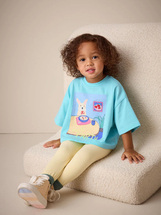 NEXT - NCNMD-Lightweight Tops-Blue Dog Short Sleeve T-Shirt