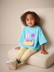 NEXT - NCNMD-Lightweight Tops-Blue Dog Short Sleeve T-Shirt