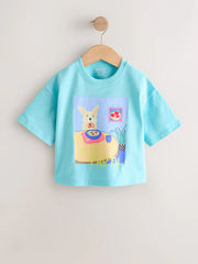 NEXT - NCNMD-Lightweight Tops-Blue Dog Short Sleeve T-Shirt
