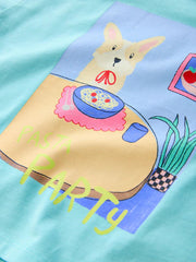 NEXT - NCNMD-Lightweight Tops-Blue Dog Short Sleeve T-Shirt